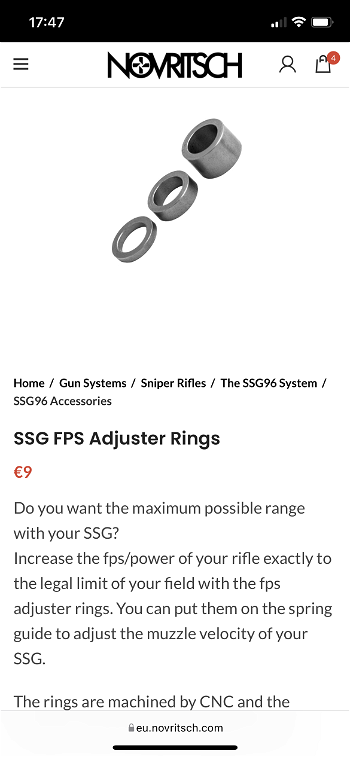 Image 2 for Novritsch SG10 FPS Adjuster Ringen