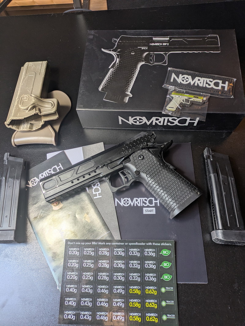 Bild 1 für Novritsch SSP2 gen2 GBB compleet pakket 4x gebruikt incl doos 2 magazines en holster