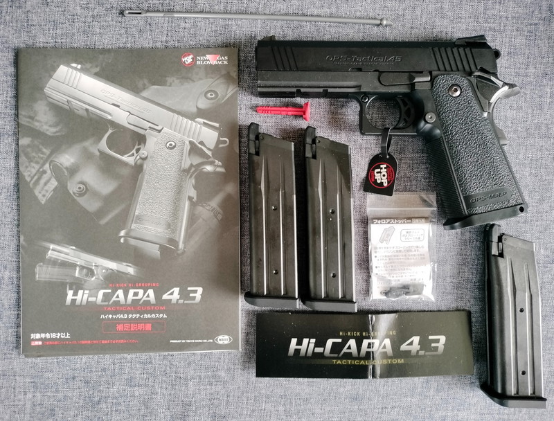 Image 1 pour TOKYO MARUI HI-CAPA 4.3 TACTICAL CUSTOM GBB PISTOOL + 3 magz
