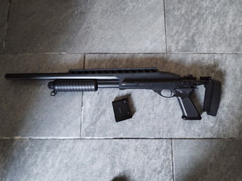 Image 2 for A&K m870 full metal shotgun met EBR style kolf en top rail