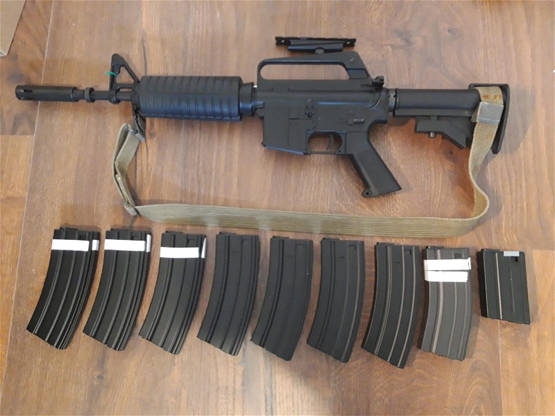 Image 1 for Cyma XM177 + 9 mags + Sling + Scope mount + webbing and pouches