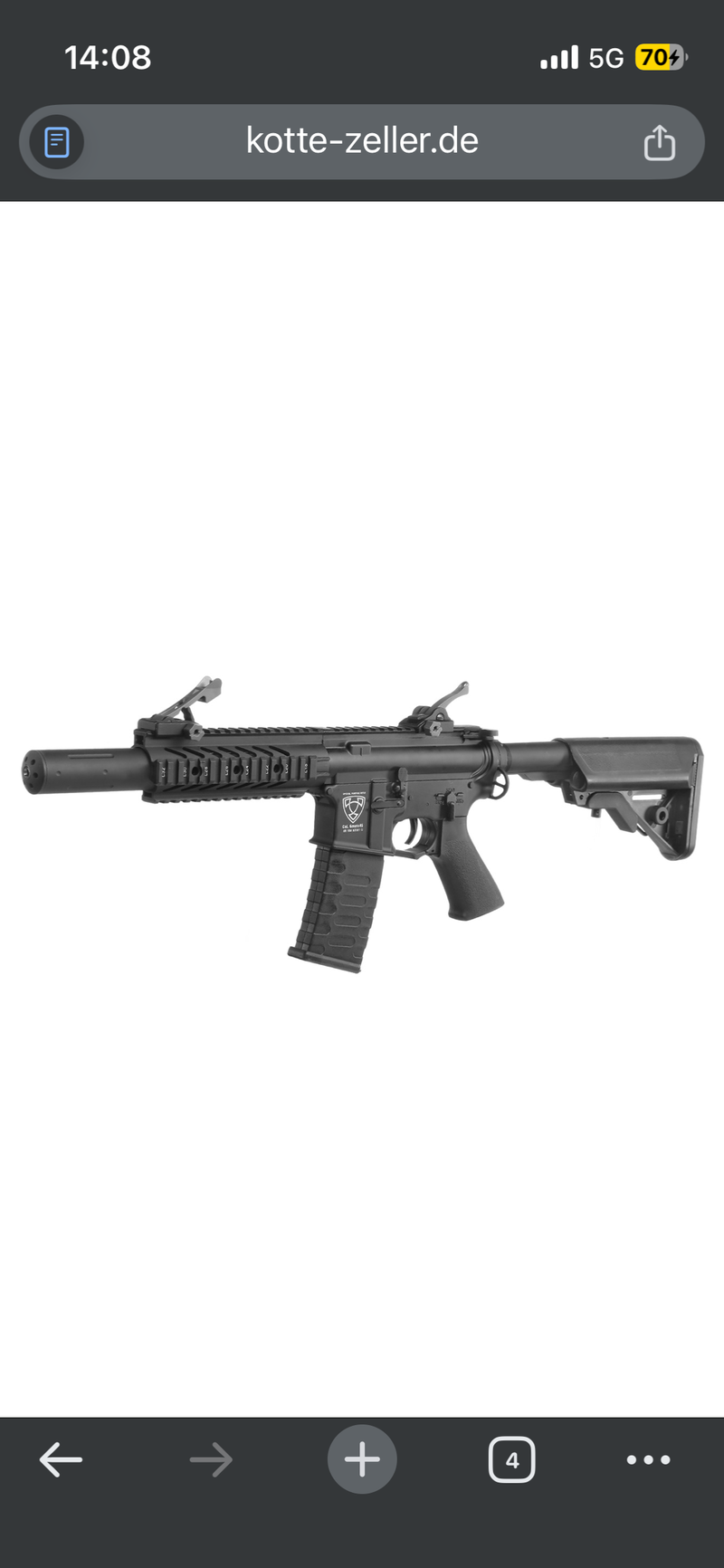 Image 1 for APS M4 Raptor ASR-Series Vollmetall BlowBack S-AEG 6mm BB schwarz