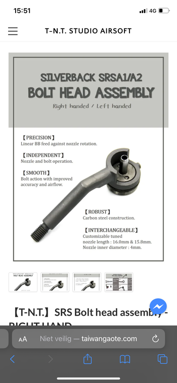 Image 3 for TNT Silverback SRS Bolt head Assembly