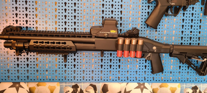 Afbeelding 1 van Cyma 366 tactical shotgun (Nieuw), Cyma MP5K blue edition (Nieuw), Umarex HK416 (Body only met deel internals los)