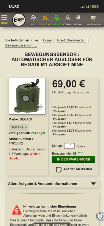 Afbeelding 6 van Motion dedector für M1 Landmine