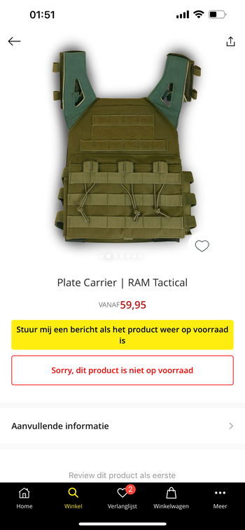 Bild 4 für Ram Tactical plate carrier (groen zonder platen)