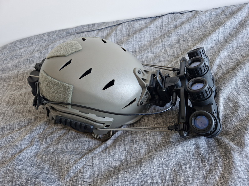 Image 1 for FMA EXF Bump Helmet Foliage Green + FMA NVG's