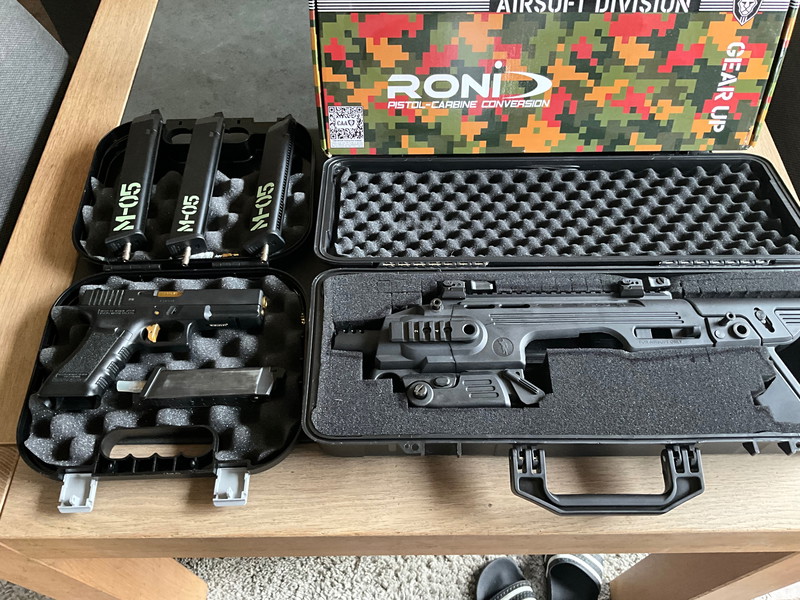 Image 1 for complete set TM Glock 18C met Roni B-Pistol met 4 HPA Magazijnen
