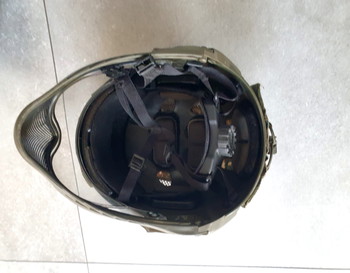 Imagen 6 de Groene olive WARQ  helm met wit vizier en camo