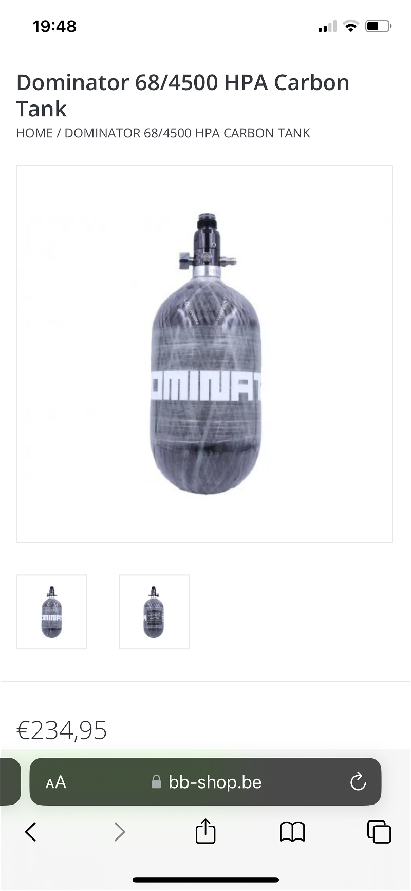 Image 1 for Carbon dominator hpa tank
