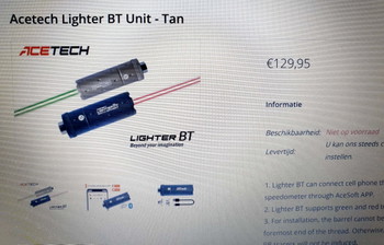 Image 2 for Acetech Lighter BT tracer unit met ingebouwde chrono (black)