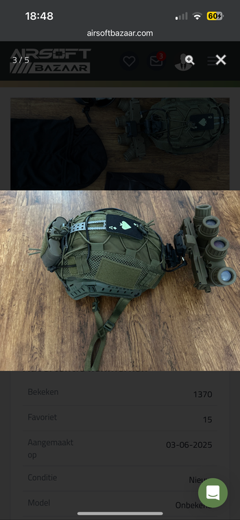 Image 2 pour Ben opzoek naar een groene helm met radio enzovoort