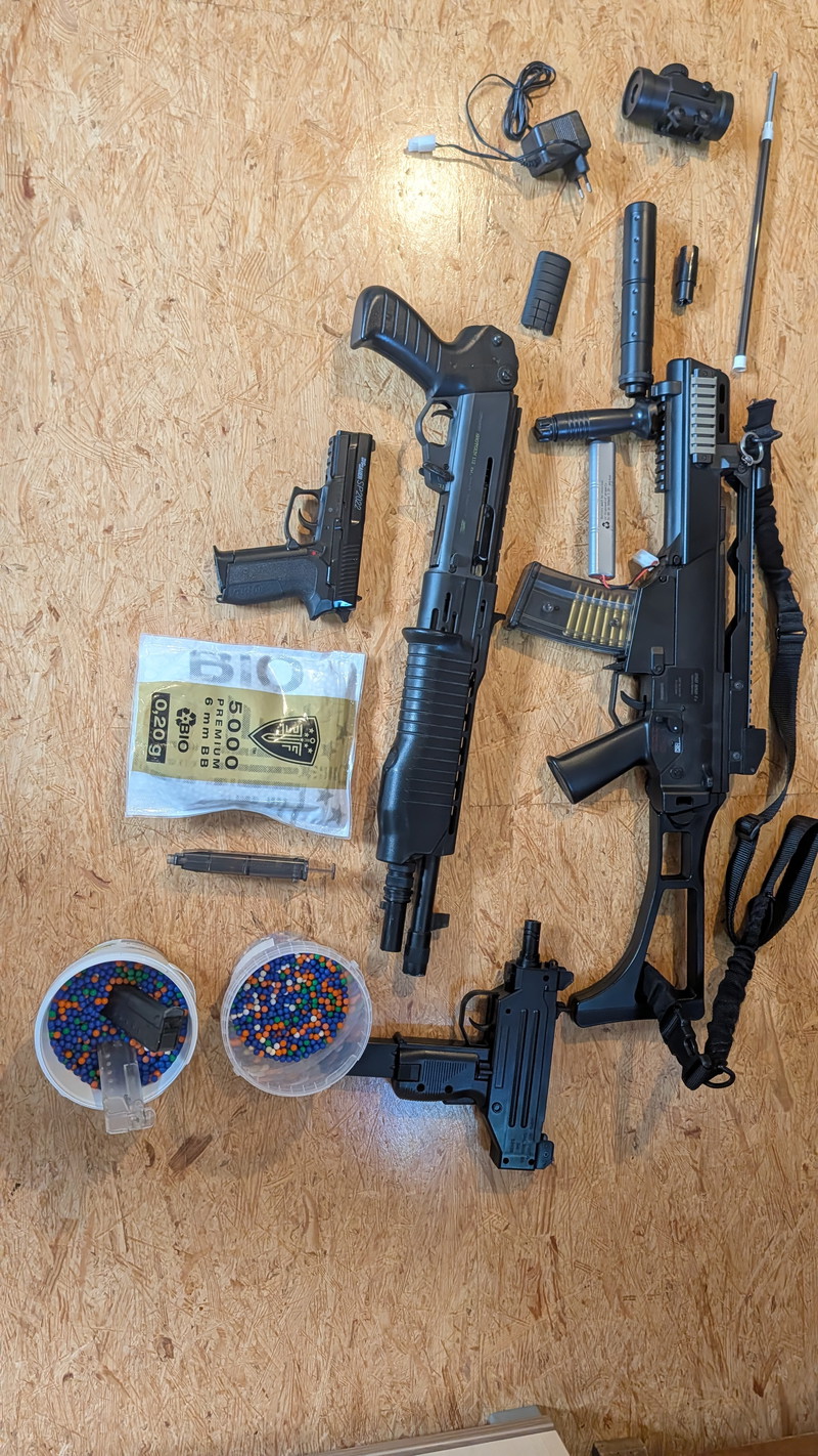 Imagen 1 de Gebrauchte airsoft waffen set G36 shotgun pistole