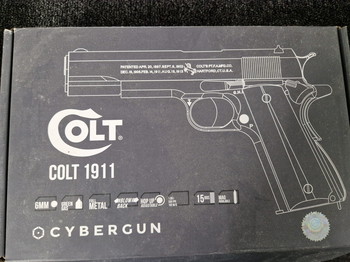 Bild 3 für Colt 1911 Silver full metal GBB Co2 Cybergun - compleet met extra magazijn en accessoires