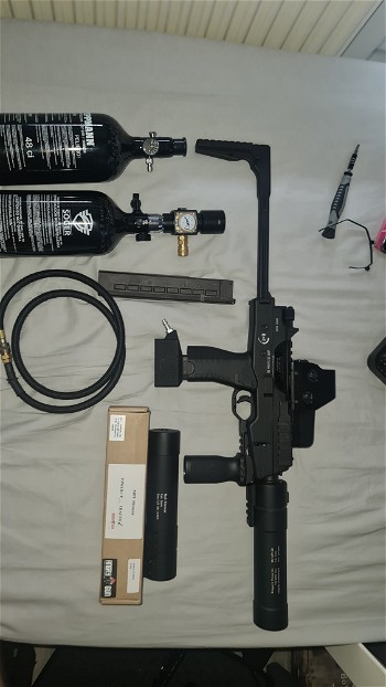 Afbeelding 2 van Mp9 gbb/hpa hele set ready to go met extra's!