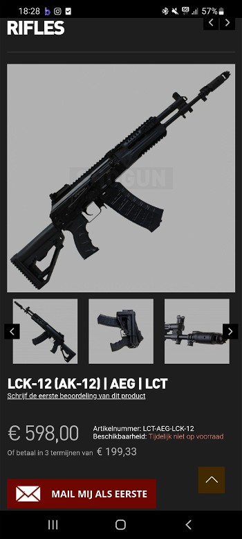 Image 2 pour LCT AK-12 Gloednieuw met garantie, extra magazijn en Lipo