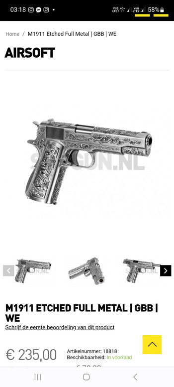 Image 4 for M1911 etched full metal