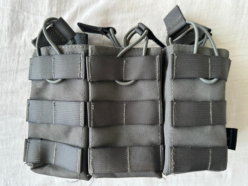 Image 1 for Invader Gear 5.56 Triple Direct Action Mag Pouch - Wolf Grey