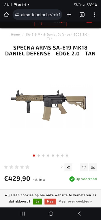 Imagen 3 de Specna arms SA-E19 MK18 Daniel Defense Tan