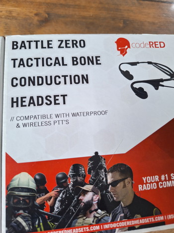 Image 2 pour CodeRED battle zero tactical bone headset airsoft ptt baofeng kenwood
