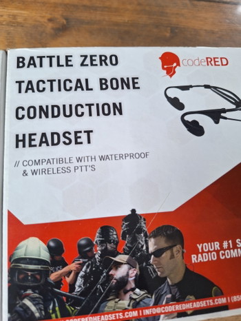 Bild 2 für CodeRED battle zero tactical bone headset airsoft ptt baofeng kenwood