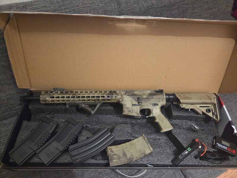 Image 1 for Evike spyder silveredge M4 Airsoft AEG met andere camo en stock