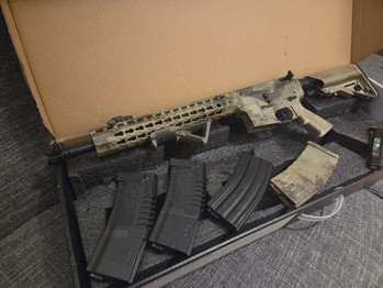 Image 3 for Evike spyder silveredge M4 Airsoft AEG met andere camo en stock