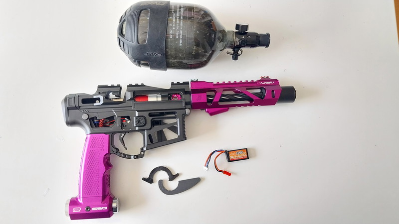 Image 1 pour Monk M4 ESG-R Vayu Helix Purple | MAC AR7 Black Speed build full upgraded