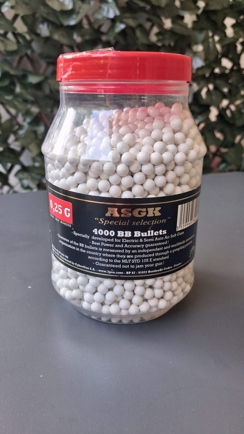 Image 1 for Pot de 4000 billes neuves 6mm 0.25g ASGK - un peu entamé
