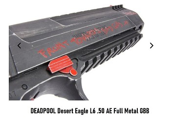 Afbeelding 6 van WE (Wei Tech)DEADPOOL Desert Eagle L6 .50 AE Full Metal GBB