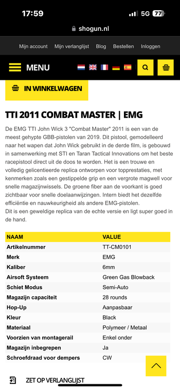 Image 4 pour TTI 2011 combat master EMG