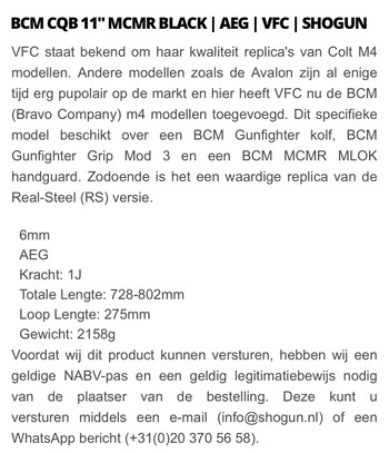 Afbeelding 3 van V.F.C BCM (AIR) MCMR AEG