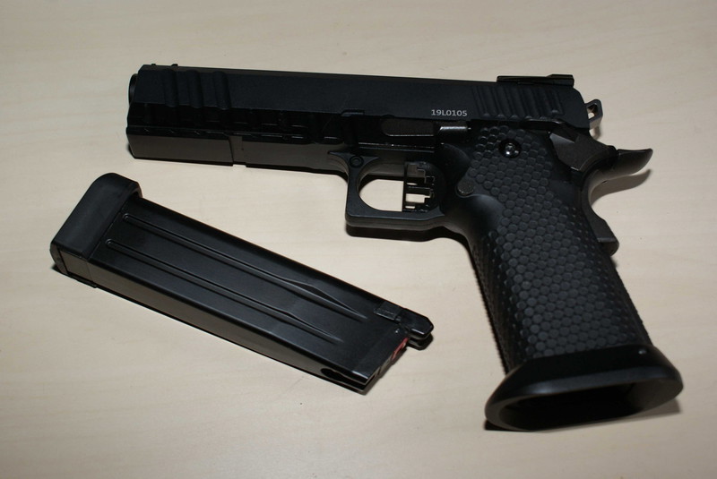 Bild 1 für AW Custom™ HX2033 'Black Ace' Hi-Capa GBB Airsoft Pistol ( All Black ) NEW