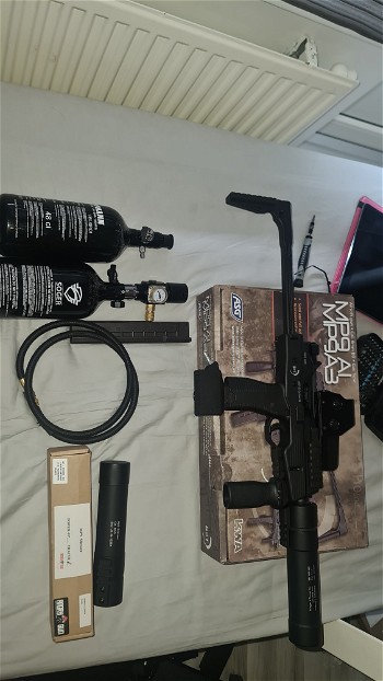 Afbeelding 3 van Mp9 gbb/hpa hele set ready to go met extra's!