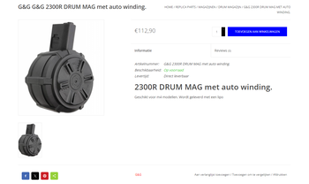 Afbeelding 4 van G&G G&G 2300R DRUM MAG Magazijn met auto winding.