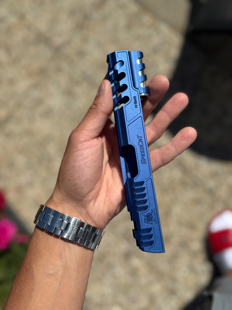 Image 1 for Airsoft Masterpiece Limcat SpeedCat Blue Hicapa slide