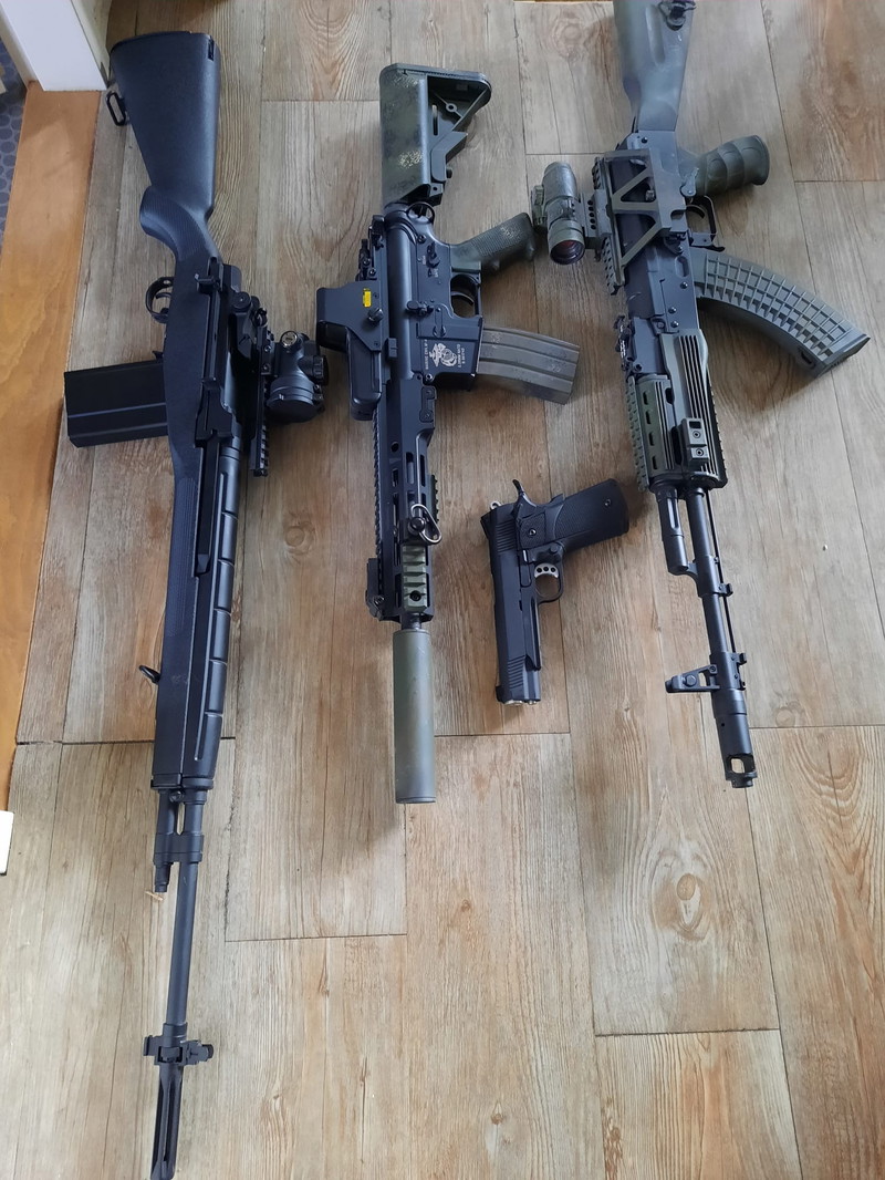 Image 1 for M4, AK,  M14 en 1911 Mooie verzameling compleet, nooit in het veld gebruikt. 100% nieuw.