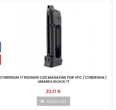 Image pour CO2 MAGAZINE FOR GLOCK 17