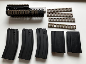 Image pour Genuine Daniel Defence Genuine L85A2 Black rail with 8 Ergo ladder covers, WE M4 Open Bolt GBB 30rds Magazine V3, Begadi M14 Mags