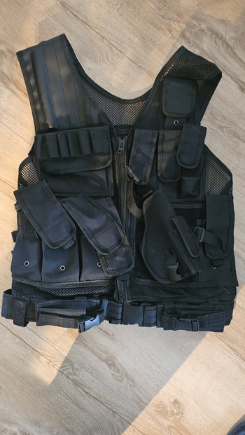 Afbeelding 3 van Combat Vest met Magazine Pouch en Pistool Holster - Zwart