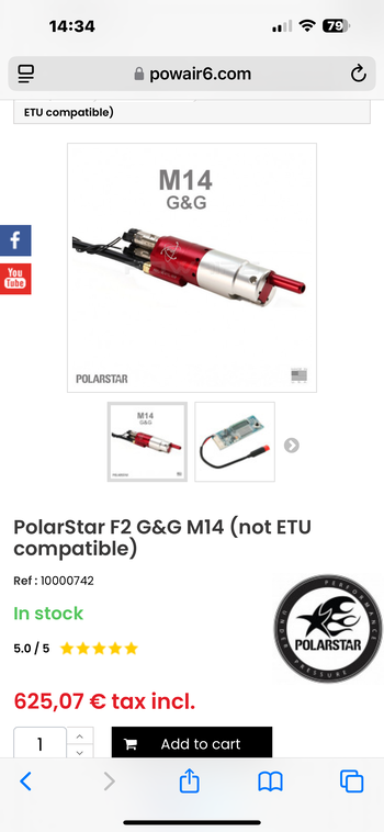 Bild 2 für Polarstar voor M14 incl G&g nozzle en Cyma SDV