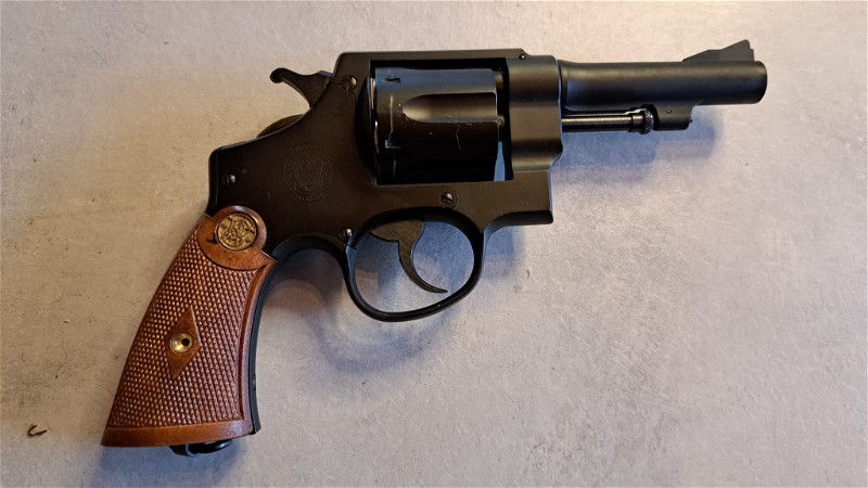 Afbeelding 1 van Tanaka Smith & Wesson M1917 .455 4inch Custom Heavy Weight Gas Revolver 12 bbs in de cilinder