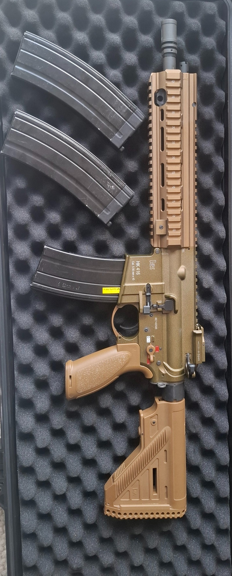 Bild 1 für HK 416 GBB RAL8000 incl HPA Adapter, slang en HPA fles