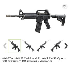 Afbeelding van Wei-ETech M4A1 Carbine GBB Full Metal V3