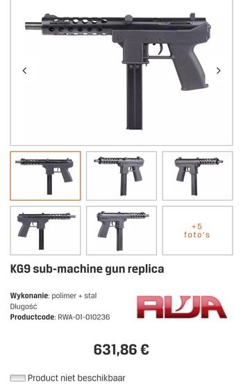 Image 8 for Red Wolf Airsoft KG-9 AEG