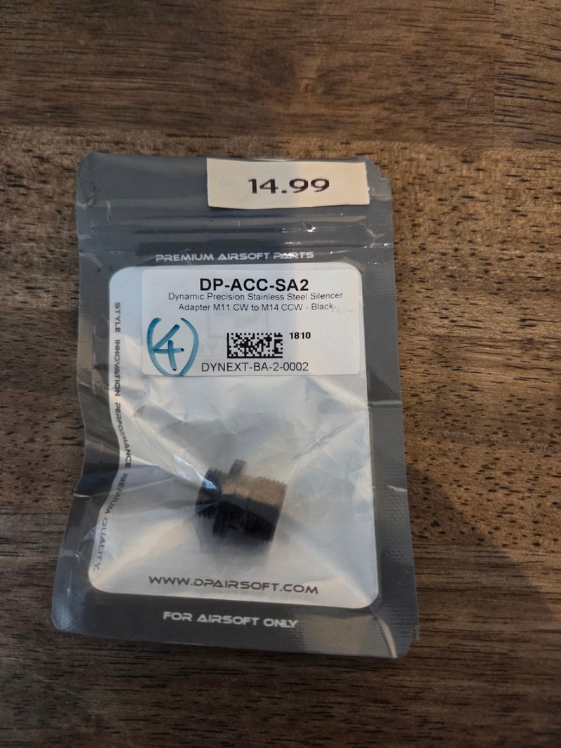 Imagen 1 de Dynamic Precision CNC 11mm CW to 14mm CCW Silencer Adaptor BK DPACCSA2