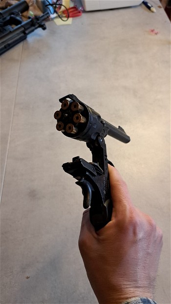 Afbeelding 3 van WinGun airsoft pistol NBB Webley MKVI 455 revolver Co2
