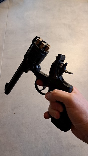 Afbeelding 6 van WinGun airsoft pistol NBB Webley MKVI 455 revolver Co2