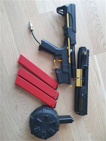 Image 2 for ARP9 Gold edition, Maxx Speedtrigger, P* Fusion, Red poppet red nozzle, 3x X9 mags + drummag