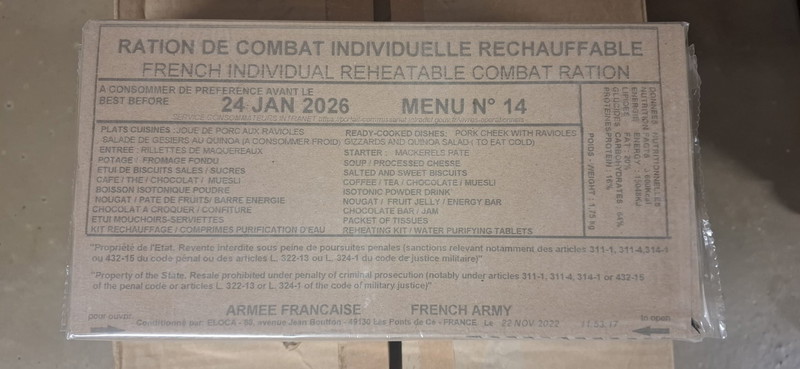 Afbeelding 1 van franse leger rantsoen (noodrantsoen)!!!